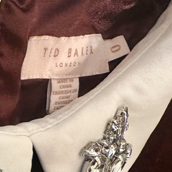 Ted Baker Red Velvet Dress - 0 - Picture 3 of 6